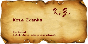 Kota Zdenka névjegykártya